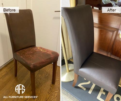 Leather Vinyl Chair Reupholstery cracked torn damaged change to new