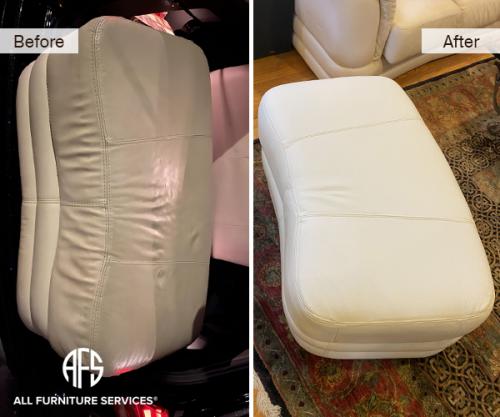 Ottoman Trunk Reupholster bench leather vinyl cushion top complete redo refurbish